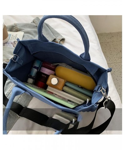 Canvas Tote Bags for Women Crossbody Bag Handbag Tote Women Handbag Purse with Zipper for Work, Travel A_blue $15.31 Totes