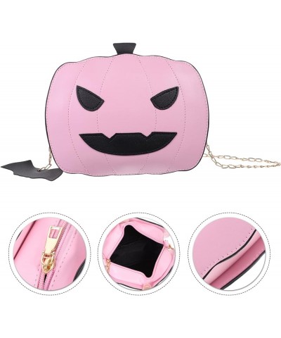 Pumpkin Shoulder Bag Halloween Crossbody Bag Pumpkin Shaped Purse Pumpkin Handbag PU Bag for Women (Silver) Pink $7.75 Should...