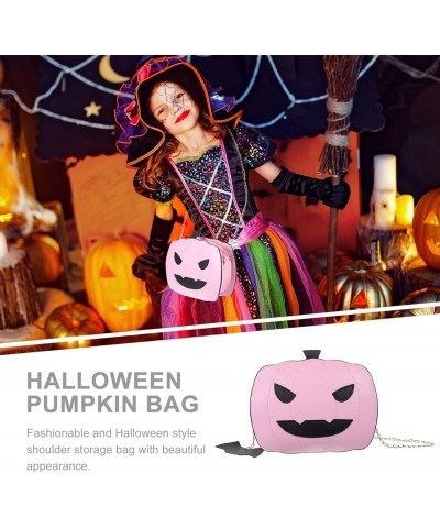 Pumpkin Shoulder Bag Halloween Crossbody Bag Pumpkin Shaped Purse Pumpkin Handbag PU Bag for Women (Silver) Pink $7.75 Should...