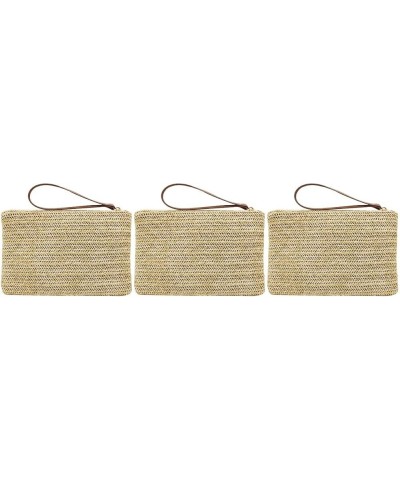 1pc Straw Clutch Purses Summer Beach Straw Zipper Clutch Bag Bohemian Wristlet for Women 3 $8.81 Totes