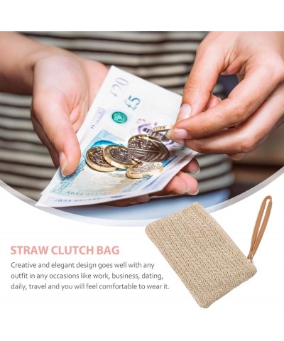 1pc Straw Clutch Purses Summer Beach Straw Zipper Clutch Bag Bohemian Wristlet for Women 3 $8.81 Totes