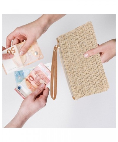 1pc Straw Clutch Purses Summer Beach Straw Zipper Clutch Bag Bohemian Wristlet for Women 3 $8.81 Totes