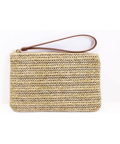 1pc Straw Clutch Purses Summer Beach Straw Zipper Clutch Bag Bohemian Wristlet for Women 3 $8.81 Totes