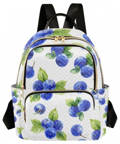 Blueberries and Leaves Backpack for Women Shoulder Bag Lightweight Mini Backpack Casual Daypack Back Pack Small(11.41'' x 6.1...