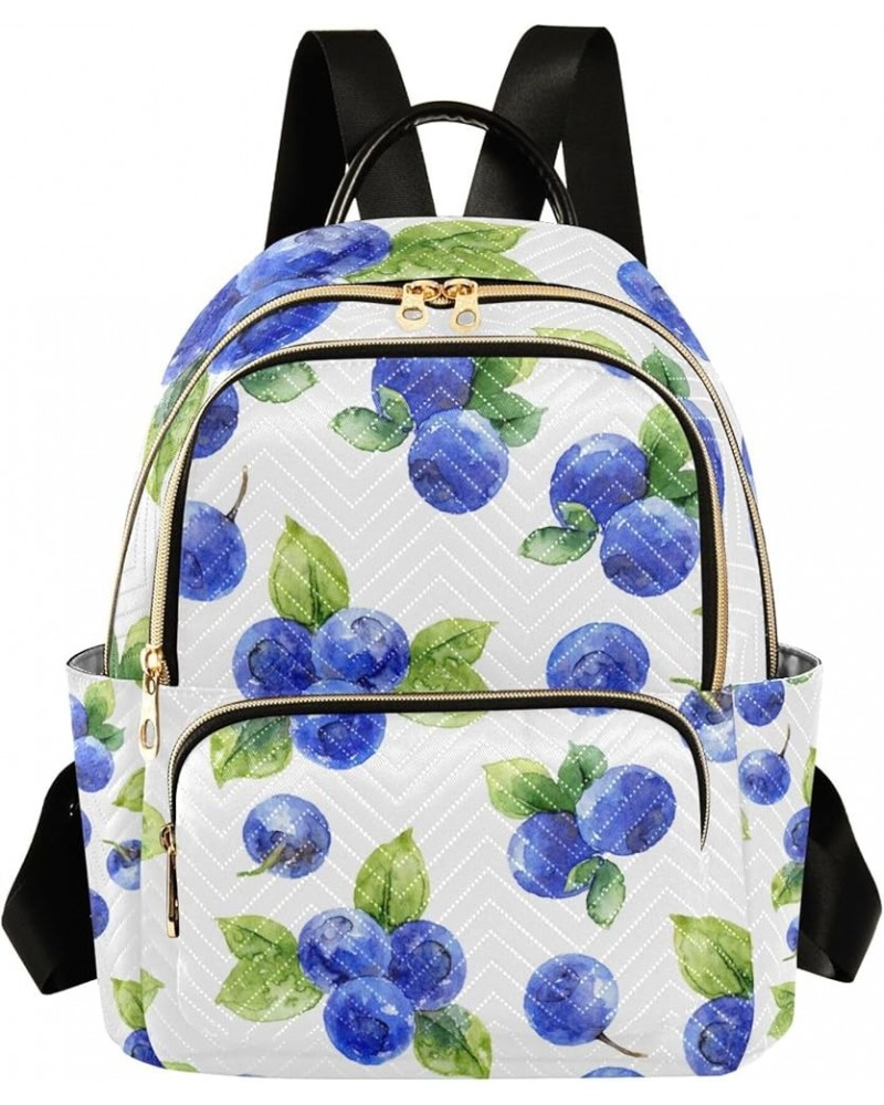 Blueberries and Leaves Backpack for Women Shoulder Bag Lightweight Mini Backpack Casual Daypack Back Pack Small(11.41'' x 6.1...