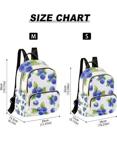 Blueberries and Leaves Backpack for Women Shoulder Bag Lightweight Mini Backpack Casual Daypack Back Pack Small(11.41'' x 6.1...