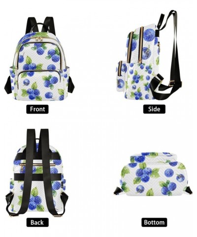 Blueberries and Leaves Backpack for Women Shoulder Bag Lightweight Mini Backpack Casual Daypack Back Pack Small(11.41'' x 6.1...