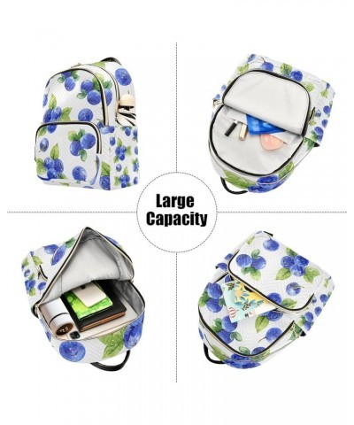 Blueberries and Leaves Backpack for Women Shoulder Bag Lightweight Mini Backpack Casual Daypack Back Pack Small(11.41'' x 6.1...