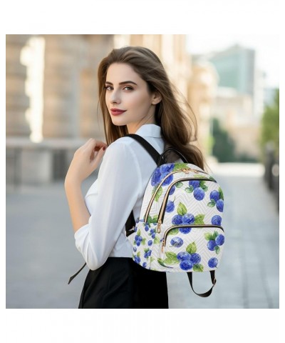 Blueberries and Leaves Backpack for Women Shoulder Bag Lightweight Mini Backpack Casual Daypack Back Pack Small(11.41'' x 6.1...