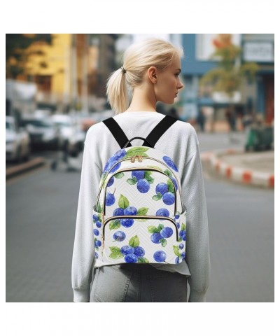 Blueberries and Leaves Backpack for Women Shoulder Bag Lightweight Mini Backpack Casual Daypack Back Pack Small(11.41'' x 6.1...