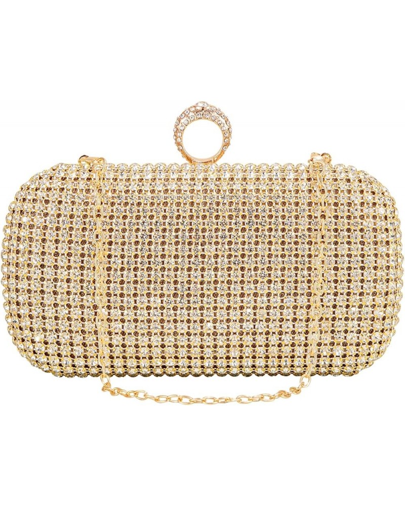 Crystals Evening Clutch Bag for Women Small Shoulder Bags Sparkling Wedding Purses Handbags Evening Bags Formal Gold $18.89 E...