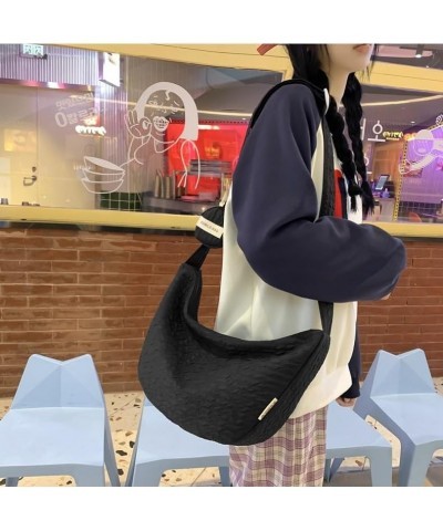 Aesthetic Crossbody Purses for Women Preppy Bag Clean Girl Aesthetic Tote Bag with Coin Purse Cute Tote Bag Black $11.76 Totes