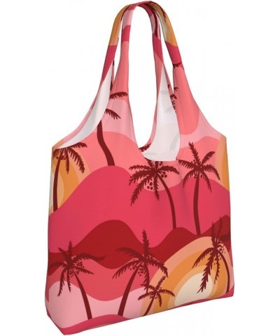 Palm Trees Single Shoulder Commuter Canvas Tote Bags For Women And Men Palm Trees 4 $12.31 Totes