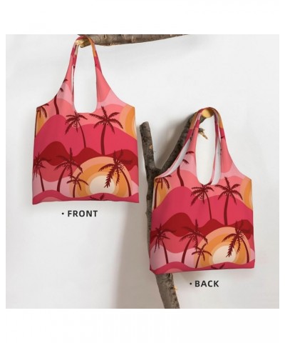 Palm Trees Single Shoulder Commuter Canvas Tote Bags For Women And Men Palm Trees 4 $12.31 Totes