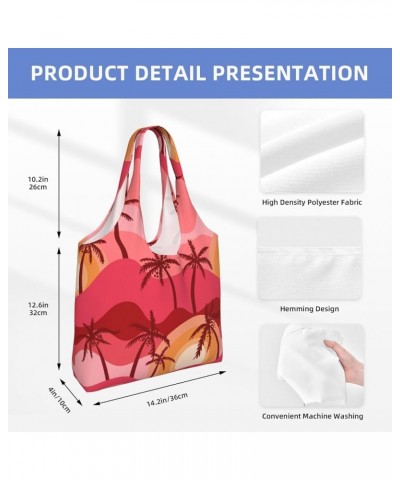 Palm Trees Single Shoulder Commuter Canvas Tote Bags For Women And Men Palm Trees 4 $12.31 Totes