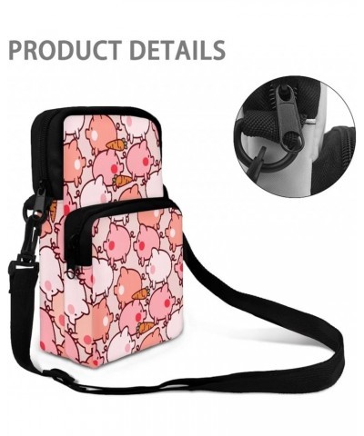 Small Crossbody Bag Travel Tote Double Shoulder Bags Mini Cell Phone Pouch for Men Women Kids Pigs $13.25 Crossbody Bags