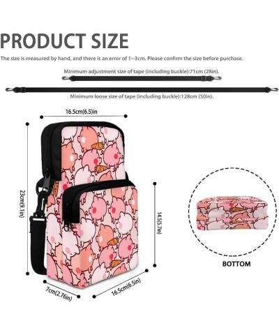 Small Crossbody Bag Travel Tote Double Shoulder Bags Mini Cell Phone Pouch for Men Women Kids Pigs $13.25 Crossbody Bags