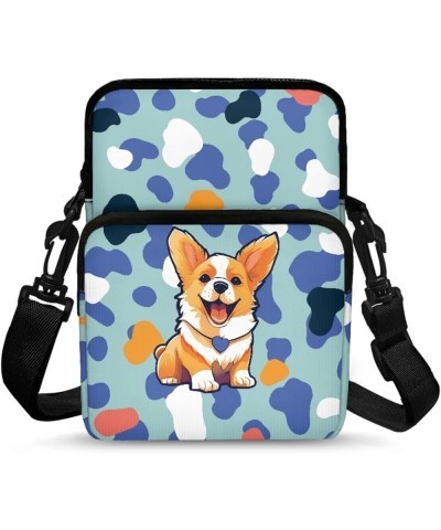 Small Messenger Bag Shoulder Clutch Portable for Women Men Teens Lightweight Cross Body Bag Corgi Dog Cow $10.58 Crossbody Bags