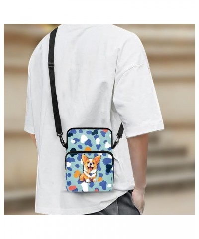 Small Messenger Bag Shoulder Clutch Portable for Women Men Teens Lightweight Cross Body Bag Corgi Dog Cow $10.58 Crossbody Bags