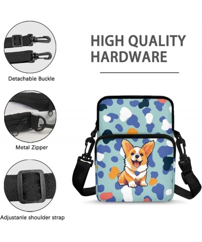 Small Messenger Bag Shoulder Clutch Portable for Women Men Teens Lightweight Cross Body Bag Corgi Dog Cow $10.58 Crossbody Bags