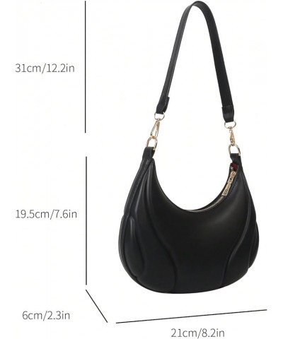 Women's Casual PU Leather Small Shoulder Bag Zip Top Solid Hobo Bag with Removable Strap Black $14.24 Shoulder Bags