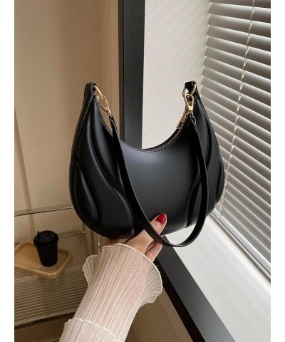 Women's Casual PU Leather Small Shoulder Bag Zip Top Solid Hobo Bag with Removable Strap Black $14.24 Shoulder Bags