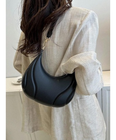 Women's Casual PU Leather Small Shoulder Bag Zip Top Solid Hobo Bag with Removable Strap Black $14.24 Shoulder Bags