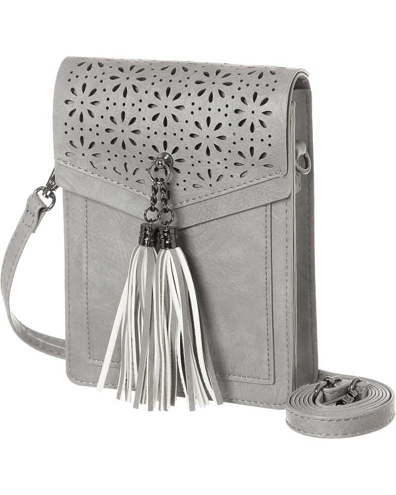 Women RFID Blocking Small Crossbody Bags Cell Phone Purse Built in Wallet 001-grey $10.58 Crossbody Bags