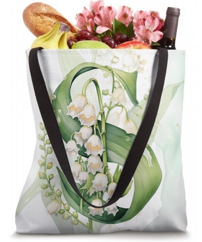 Lovely Lily of The Valley Initial Letter S May Birthday Tote Bag $12.00 Totes