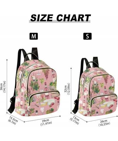 Watercolor Wooden Box Of Bottle Red and White Grapes Casual Fashion Polyester Travel Rucksack Shoulder Bag Color Medium $17.7...