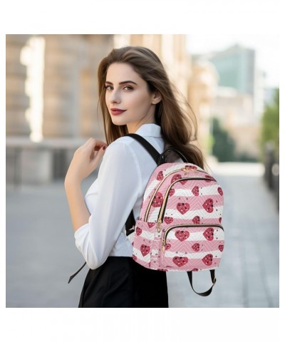 Love Shaped Lady Bird Mini Backpack Purse for Women, Spring Valentines Travel Backpack Fashion Backpack Lightweight Shoulder ...