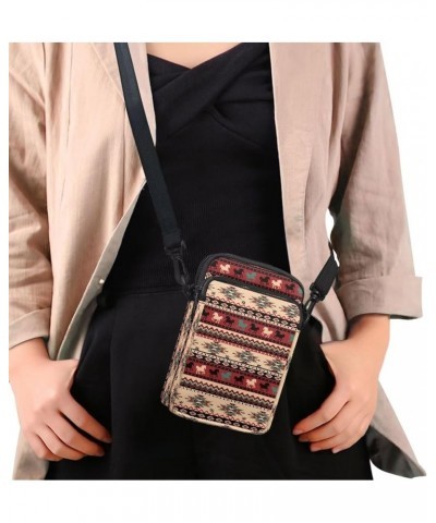 Small Crossbody Purses with Removable Strap Zipped Pockets Handbag Shoulder Bag Aztec Horse Print $10.56 Crossbody Bags