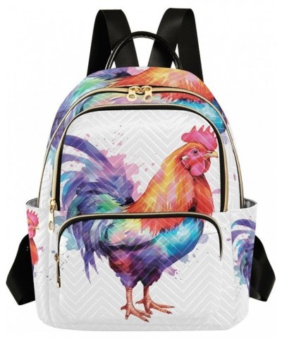 Small Backpack for Women Travel Bag Watercolor Chicken Hen Rooster Daypack Purse Fashion Shoulder Bag Rucksack Medium B1036 $...