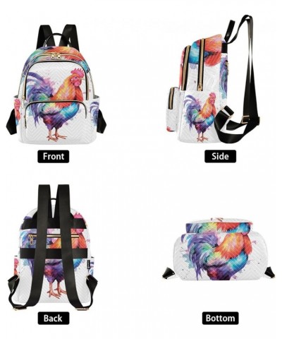 Small Backpack for Women Travel Bag Watercolor Chicken Hen Rooster Daypack Purse Fashion Shoulder Bag Rucksack Medium B1036 $...