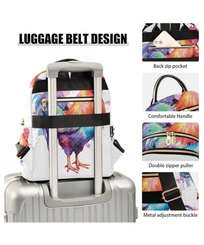 Small Backpack for Women Travel Bag Watercolor Chicken Hen Rooster Daypack Purse Fashion Shoulder Bag Rucksack Medium B1036 $...