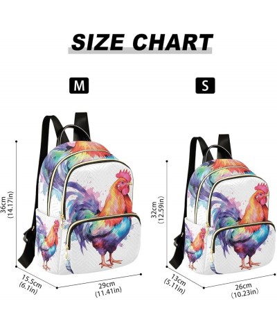 Small Backpack for Women Travel Bag Watercolor Chicken Hen Rooster Daypack Purse Fashion Shoulder Bag Rucksack Medium B1036 $...