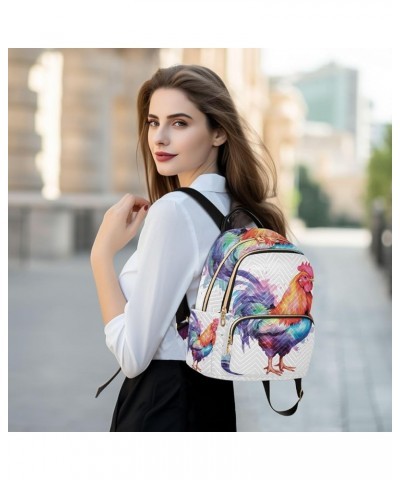 Small Backpack for Women Travel Bag Watercolor Chicken Hen Rooster Daypack Purse Fashion Shoulder Bag Rucksack Medium B1036 $...