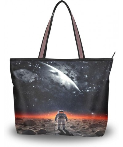 Women Tote Bags Astronaut Planet Top Handle Satchel Handbags Shoulder Bag for Shopping 20847413 Astronaut $11.96 Satchels