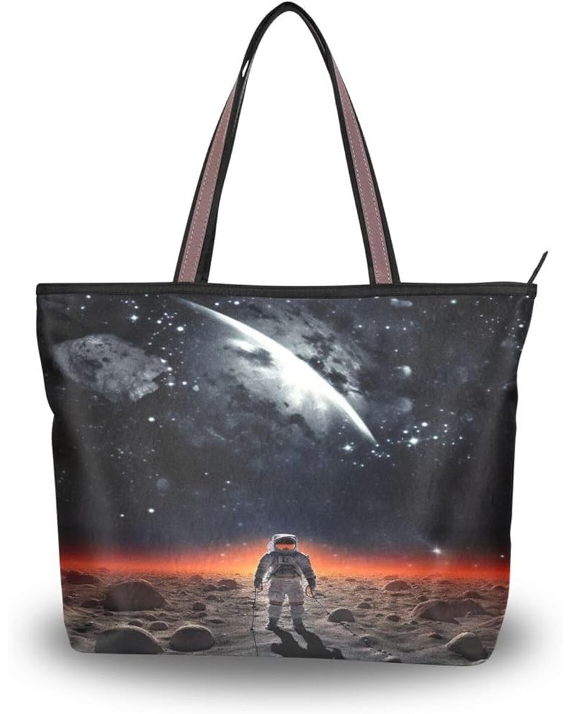 Women Tote Bags Astronaut Planet Top Handle Satchel Handbags Shoulder Bag for Shopping 20847413 Astronaut $11.96 Satchels