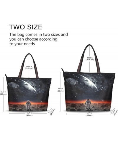 Women Tote Bags Astronaut Planet Top Handle Satchel Handbags Shoulder Bag for Shopping 20847413 Astronaut $11.96 Satchels