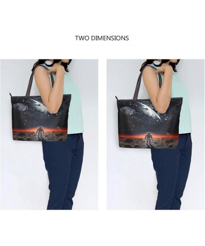 Women Tote Bags Astronaut Planet Top Handle Satchel Handbags Shoulder Bag for Shopping 20847413 Astronaut $11.96 Satchels