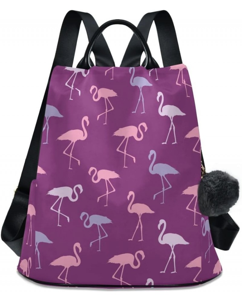 Backpack Purse for Women Fashion Travel Anti-theft Flamingo Purple Daypack Casual Shoulder Bag Medium Size $19.23 Backpacks