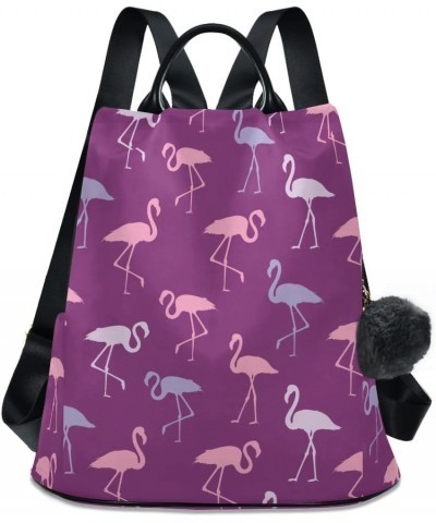 Backpack Purse for Women Fashion Travel Anti-theft Flamingo Purple Daypack Casual Shoulder Bag Medium Size $19.23 Backpacks