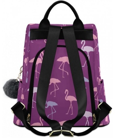 Backpack Purse for Women Fashion Travel Anti-theft Flamingo Purple Daypack Casual Shoulder Bag Medium Size $19.23 Backpacks