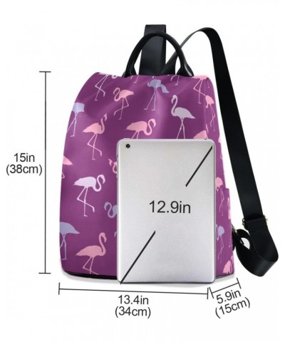 Backpack Purse for Women Fashion Travel Anti-theft Flamingo Purple Daypack Casual Shoulder Bag Medium Size $19.23 Backpacks