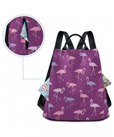 Backpack Purse for Women Fashion Travel Anti-theft Flamingo Purple Daypack Casual Shoulder Bag Medium Size $19.23 Backpacks