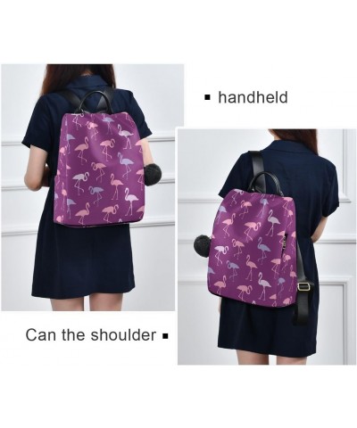 Backpack Purse for Women Fashion Travel Anti-theft Flamingo Purple Daypack Casual Shoulder Bag Medium Size $19.23 Backpacks