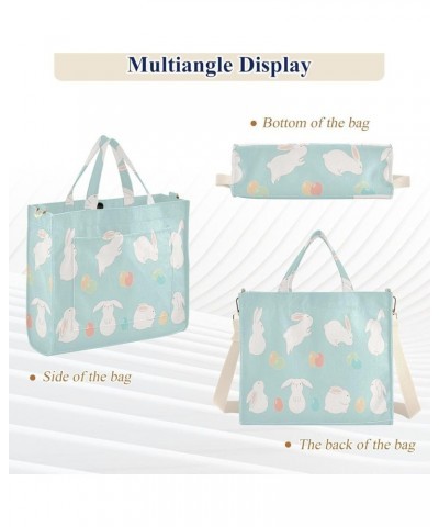 Easter Bunnies Line Art Style Women's Tote Handbags Top Handle Satchel Shoulder Bag Crossbody Bag S $16.79 Totes