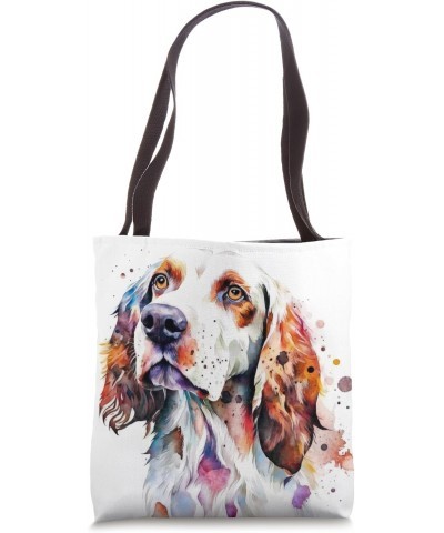 English Setter Dog Colorful Watercolor Dog Tote Bag $15.88 Totes