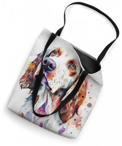 English Setter Dog Colorful Watercolor Dog Tote Bag $15.88 Totes